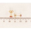 Серьги Xuping Позолота 18K пусеты Красный Глаз Фатимы, эмаль ø 5мм фото №2