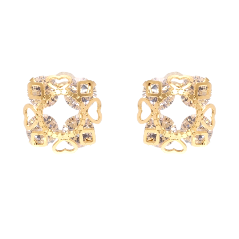 Серьги Xuping Позолота 18K пусеты Кристаллы с накладкой фото №2