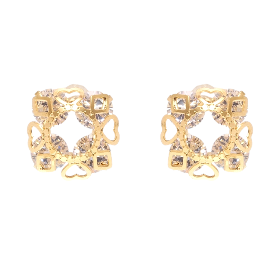 Серьги Xuping Позолота 18K пусеты Кристаллы с накладкой фото №1