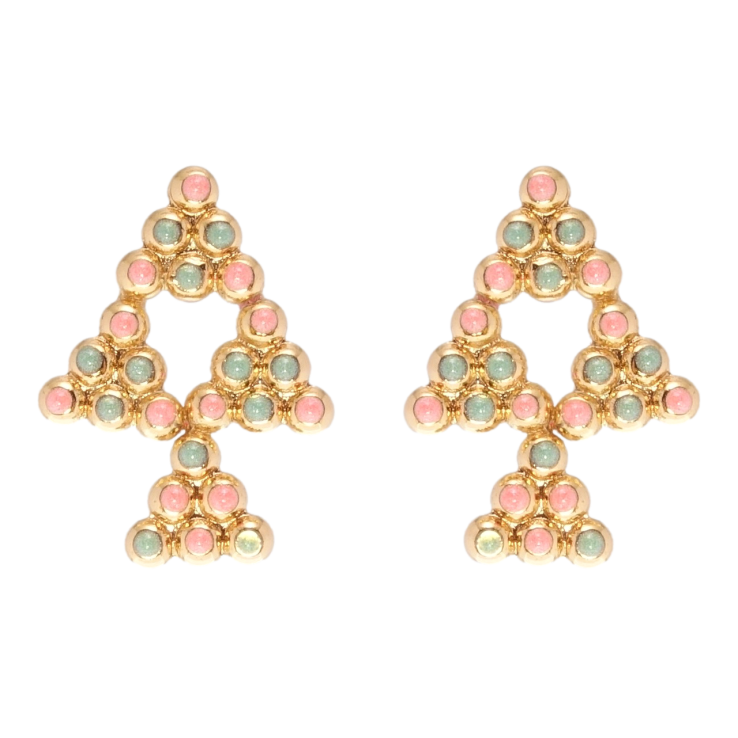 Серьги Xuping Позолота 18K пусеты Елочки с цветной эмалью фото №19