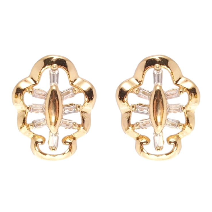 Серьги Xuping Позолота 18K пусеты Фигурные с цирконием фото №12