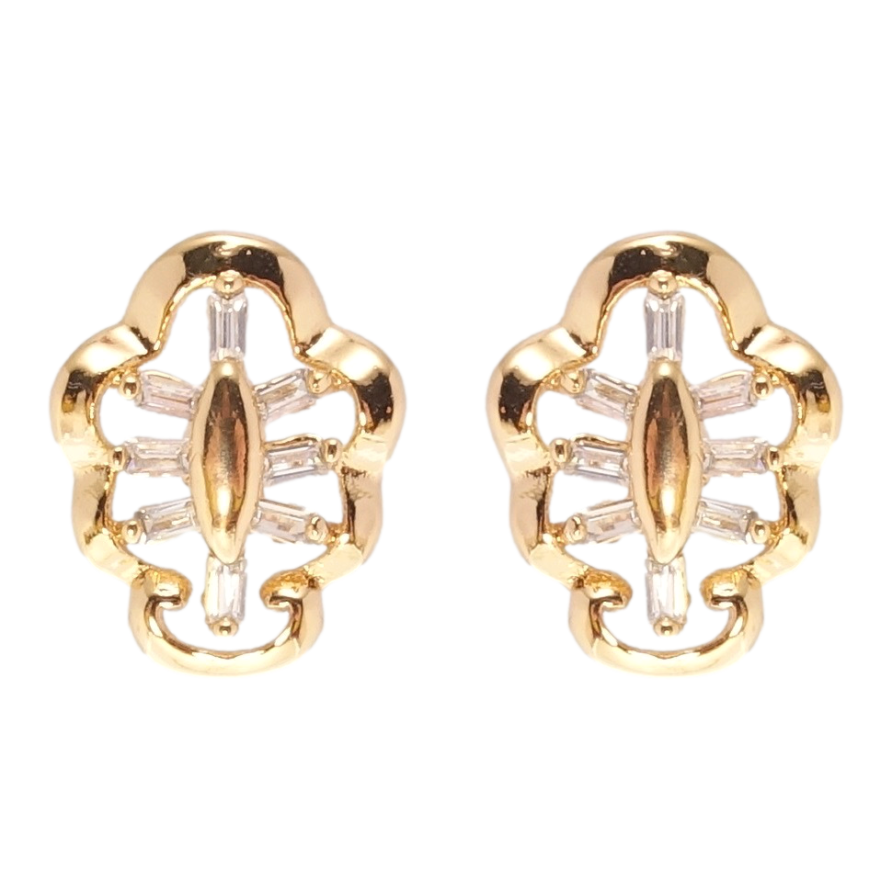 Серьги Xuping Позолота 18K пусеты Фигурные с цирконием фото №1