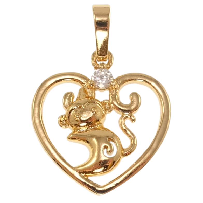 Кулон Xuping Позолота 18K Сердце Знак Восточного Зодиака Обезьяна для цепочки до 6мм фото №3