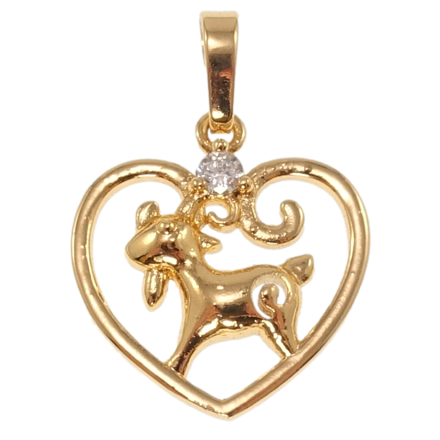 Кулон Xuping Позолота 18K Серце Знак Східного Зодіаку Коза для ланцюжка до 6мм фото №1