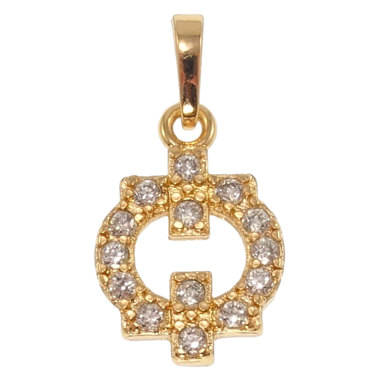 Кулон Xuping Позолота 18K Декоративне колечко з інкрустацією цирконієм для ланцюжка до 5мм фото №2