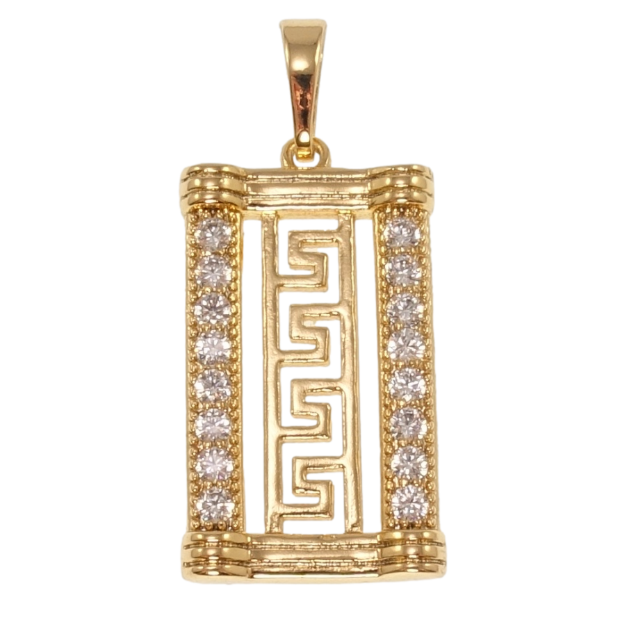 Кулон Xuping Позолота 18K Меандровий орнамент з інкрустацією цирконієм для ланцюжка до 5мм фото №1