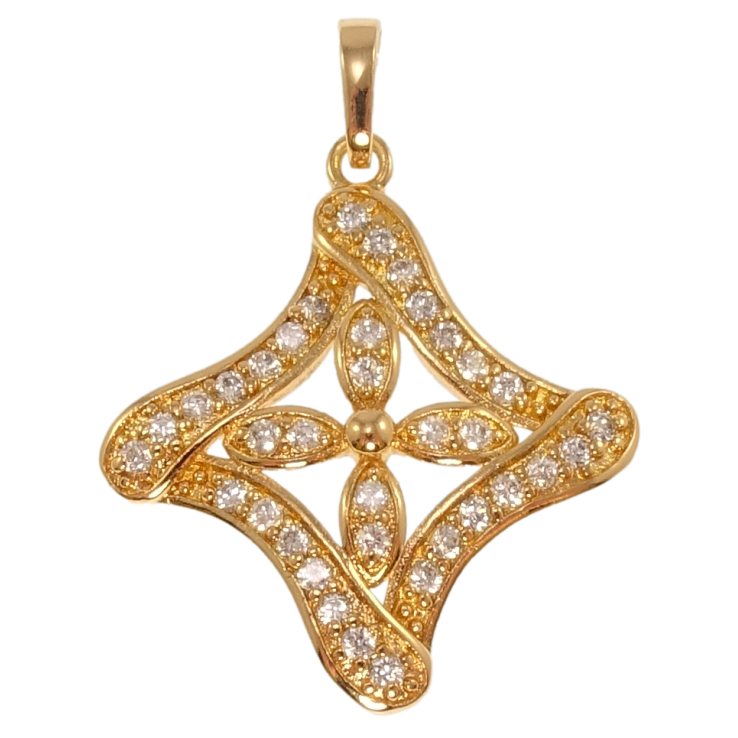 Кулон Xuping Позолота 18K Квітковий орнамент з цирконієм для ланцюжка до 5мм фото №18