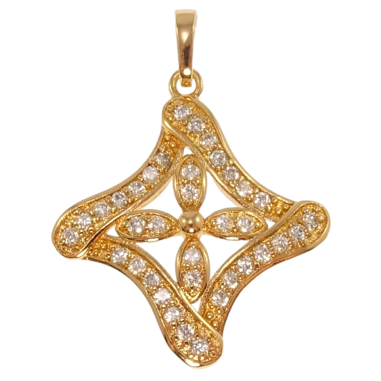 Кулон Xuping Позолота 18K Цветочный орнамент с цирконием для цепочки до 5мм фото №22