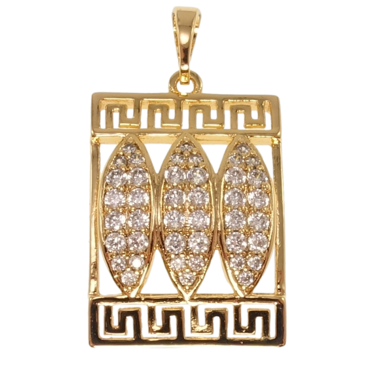 Кулон Xuping Позолота 18K Меандровий орнамент з цирконієм для ланцюжка до 5мм фото №11