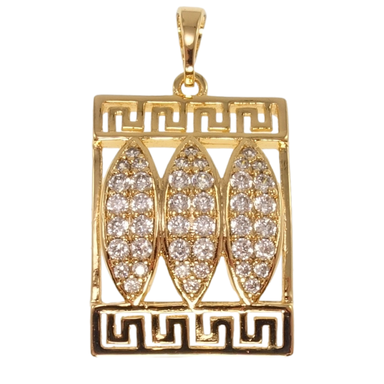 Кулон Xuping Позолота 18K Меандровий орнамент з цирконієм для ланцюжка до 5мм фото №1