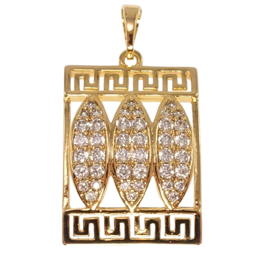 Кулон Xuping Позолота 18K Меандровый орнамент с цирконием для цепочки до 5мм фото №1