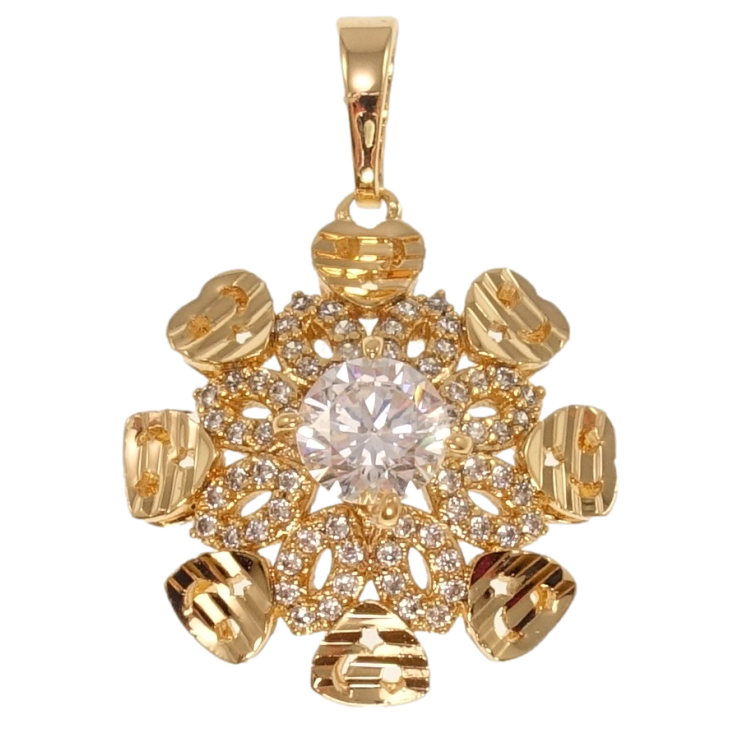 Кулон Xuping Позолота 18K Декоративна квітка з цирконієм для ланцюжка до 5мм фото №20