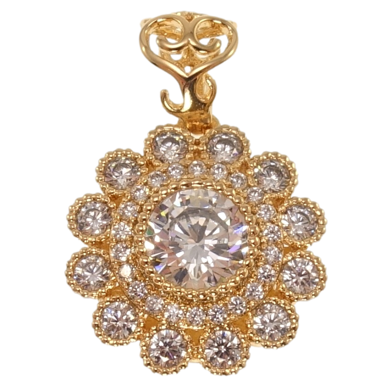 Кулон Xuping Позолота 18K Кристальна квітка для ланцюжка до 5мм фото №1