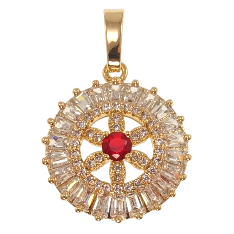 Кулон Xuping Позолота 18K Інкрустація цирконієм та червоним фіанітом для ланцюжка до 6мм фото №1