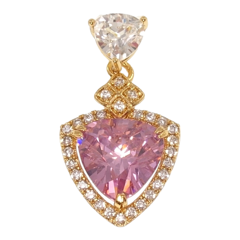 Кулон Xuping Позолота 18K Розовый фианит с цирконием для цепочки до 3мм фото №1