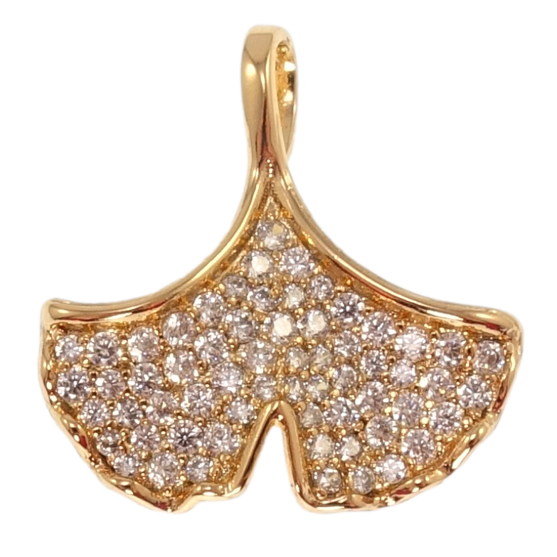 Кулон Xuping Позолота 18K Листик інкрустація цирконієм для ланцюжка до 4мм фото №1