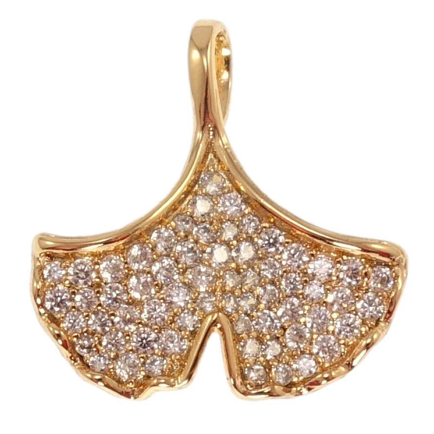 Кулон Xuping Позолота 18K Листик інкрустація цирконієм для ланцюжка до 4мм фото №1