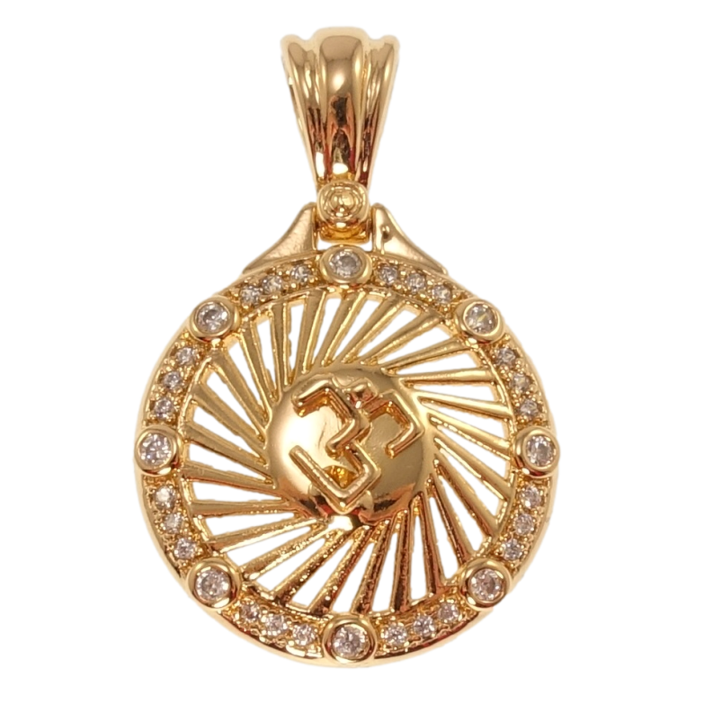 Кулон Xuping Позолота 18K Індуїстська мантра Ом для ланцюжка до 4мм фото №1
