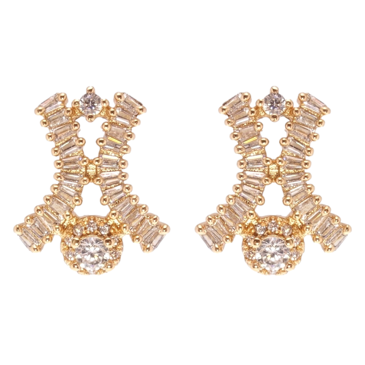 Сережки Xuping Позолота 18K пусети Інкрустація цирконієм фото №6