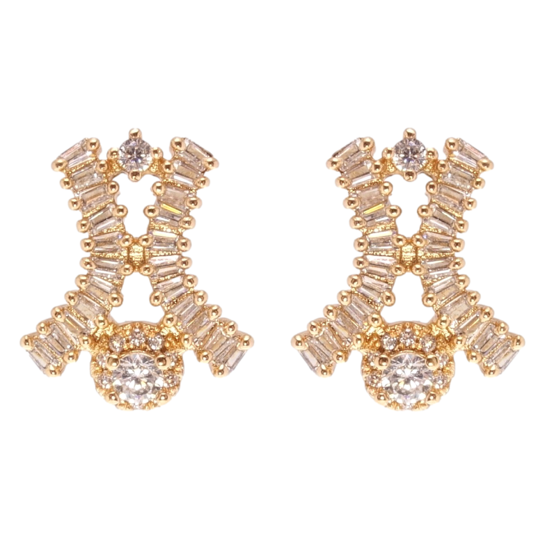 Серьги Xuping Позолота 18K пусеты Инкрустация цирконием фото №1