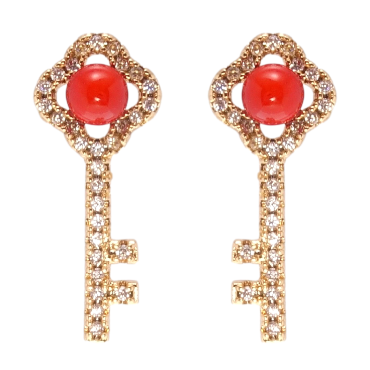 Серьги Xuping Позолота 18K пусеты Ключики фото №17