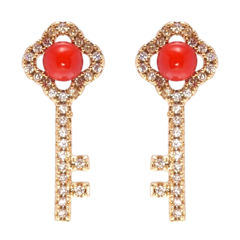 Серьги Xuping Позолота 18K пусеты Ключики фото №1