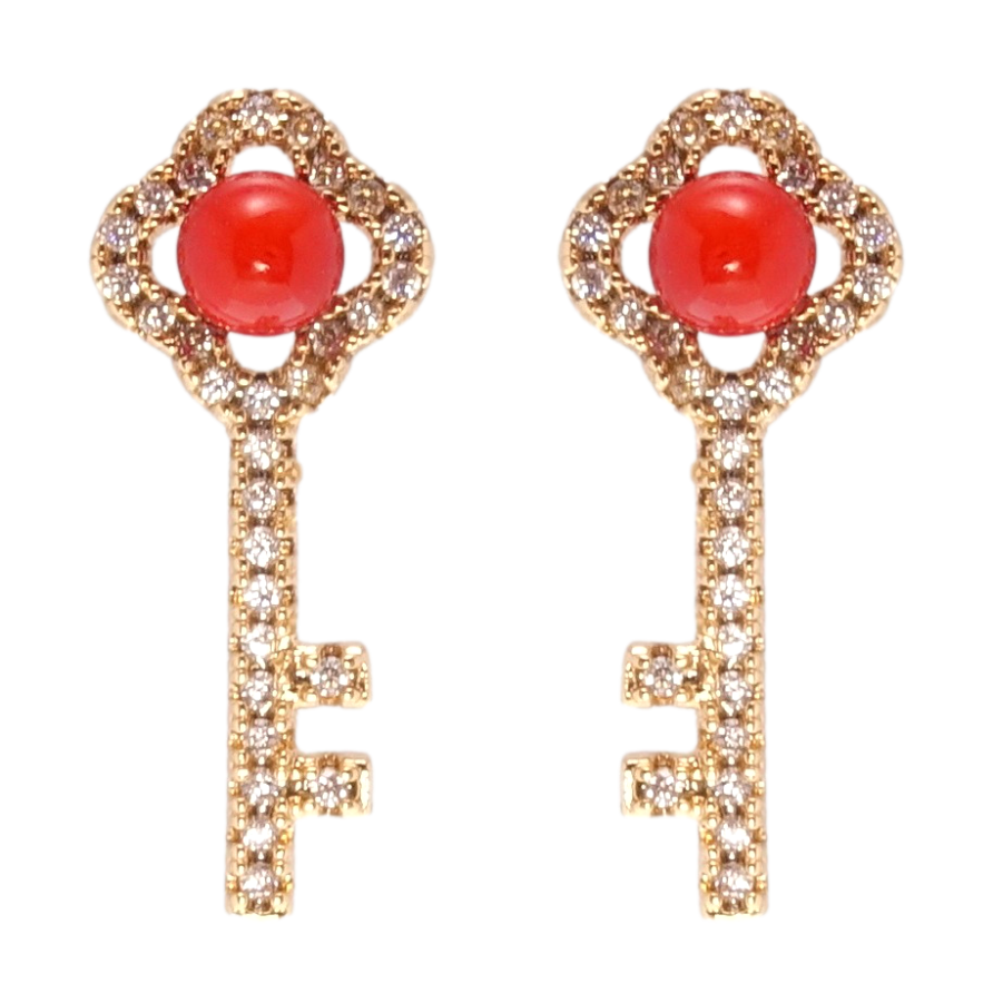 Серьги Xuping Позолота 18K пусеты Ключики фото №1