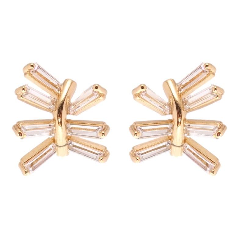 Серьги Xuping Позолота 18K пусеты Инкрустация цирконием фото №1