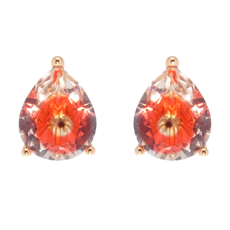 Серьги Xuping Позолота 18K пусеты Фианиты фото №1