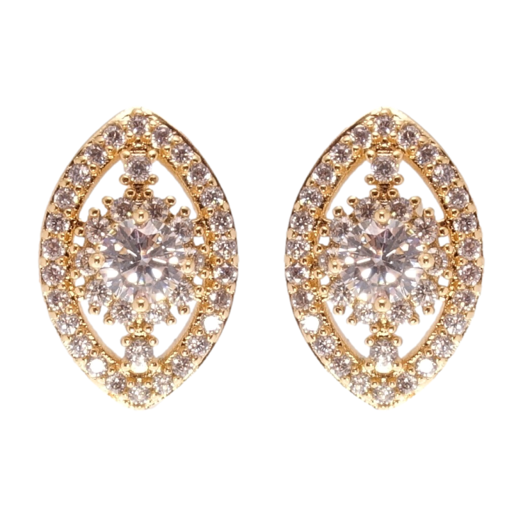 Сережки Xuping Позолота 18K пусети Інкрустація цирконієм фото №4