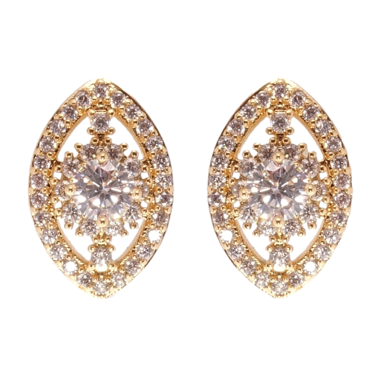 Серьги Xuping Позолота 18K пусеты Инкрустация цирконием фото №2