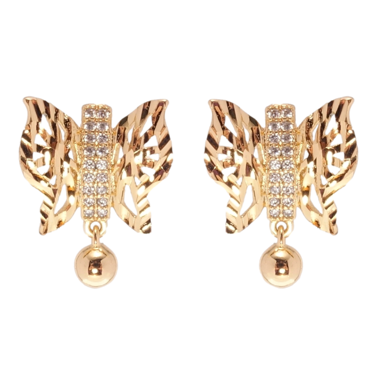 Серьги Xuping Позолота 18K пусеты Бабочки фото №7