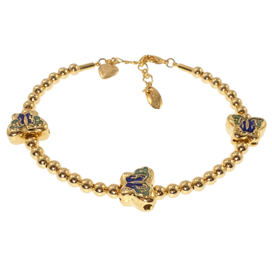 Браслет Xuping Позолота 18K Бабочки длина с доп.цепочкой 18,5-22см х 4мм фото №1