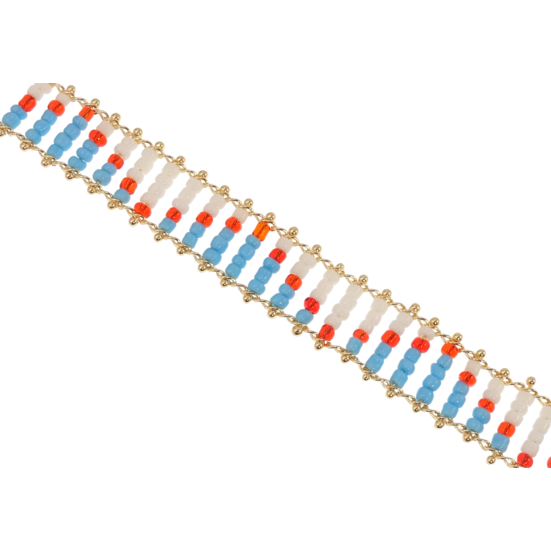 Браслет Xuping Позолота 18K Орнамент из бисера длина с доп.цепочкой 19.5-25см х 13мм фото №1