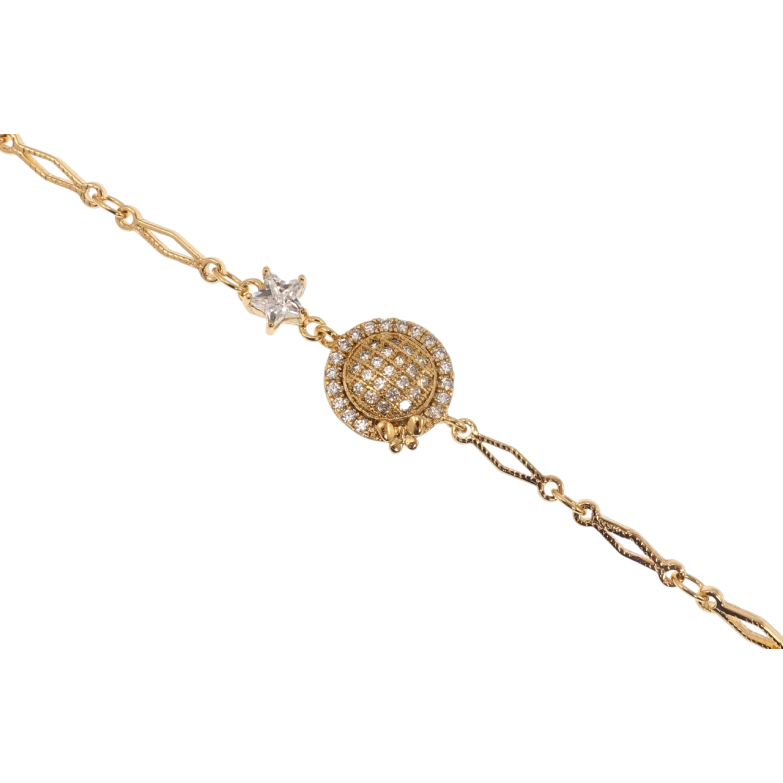 Браслет Xuping Позолота 18K Кругла вставка із зіркою та метеликом довжина 17см х 3мм фото №1