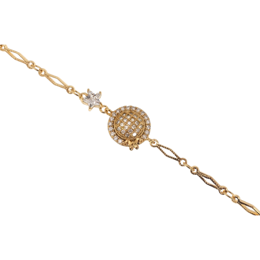 Браслет Xuping Позолота 18K Круглая вставка с звездой и бабочкой длина 17см х 3мм фото №1