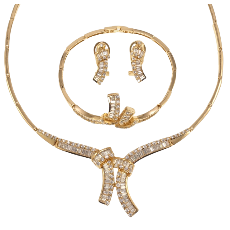 Набір Xuping Позолота 18K Сережки Кольє Браслет Шик довжина кольє 46см х 3мм; браслет 19,5см фото №22 Набір Xuping Позолота 18K Сережки Кольє Браслет Шик довжина кольє 46см х 3мм; браслет 19,5см фото №22