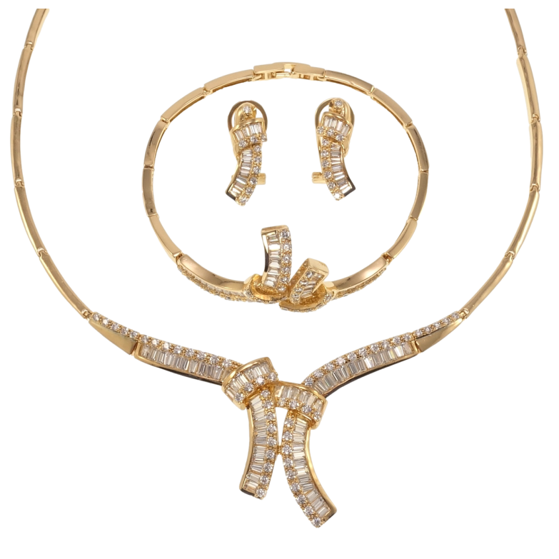 Набір Xuping Позолота 18K Сережки Кольє Браслет Шик довжина кольє 46см х 3мм; браслет 19,5см фото №1