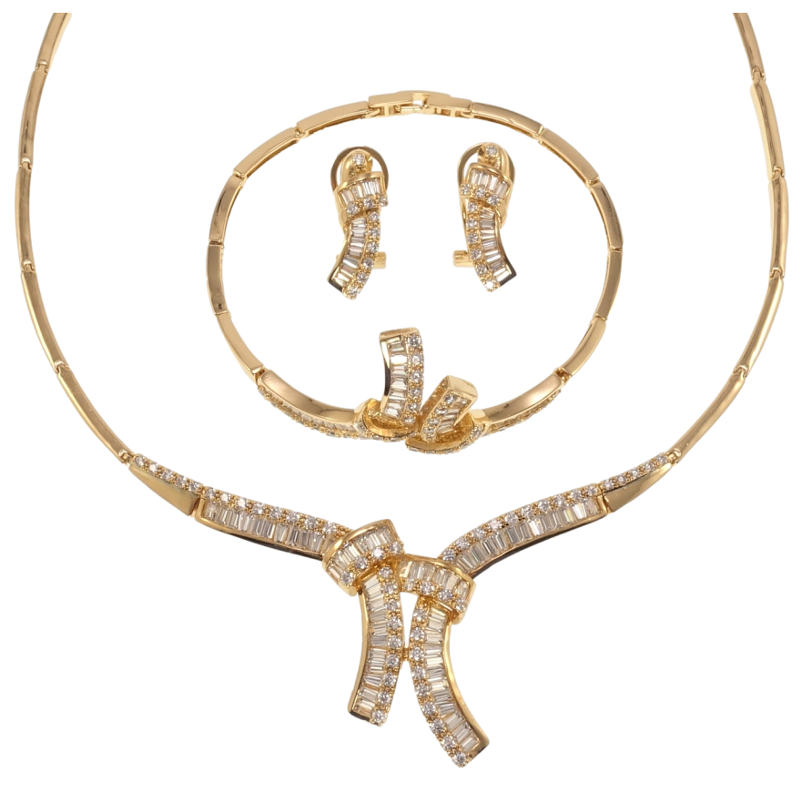 Набір Xuping Позолота 18K Сережки Кольє Браслет Шик довжина кольє 46см х 3мм; браслет 19,5см фото №1