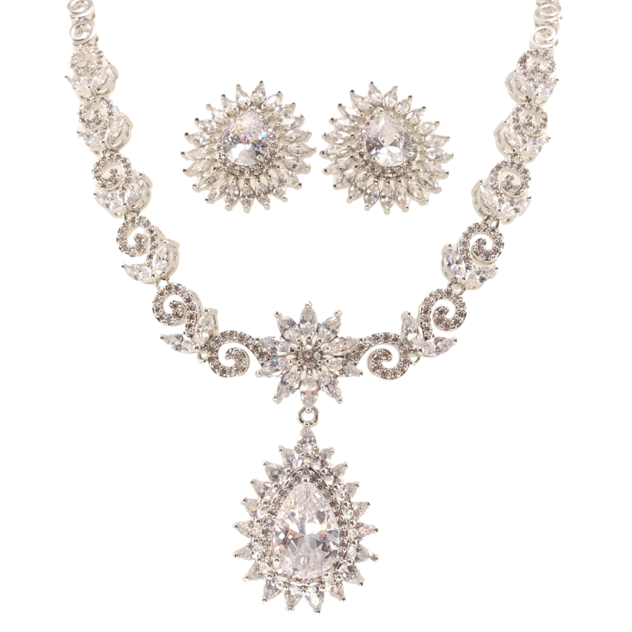 Набор Xuping Родий Серьги Колье Живописность размер 44,5см х 5мм фото №1