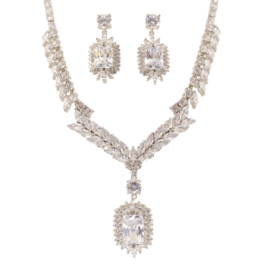 Набір Xuping Родій Сережки Кольє Елегантність розмір 43,5см х 3мм фото №1