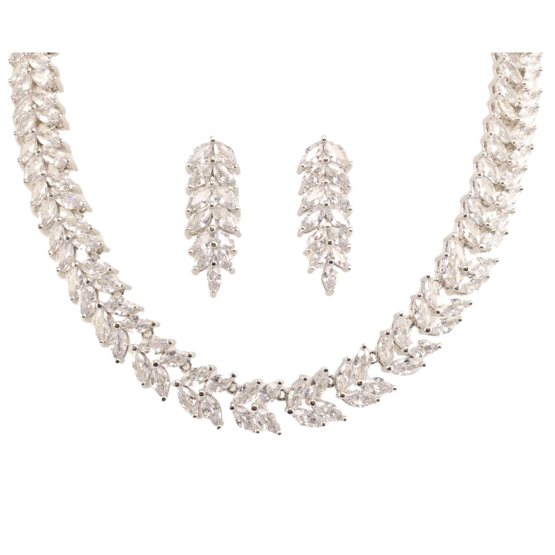 Набір Xuping Родій Сережки Кольє Кристальна ліана розмір 43,5см х 10мм фото №1