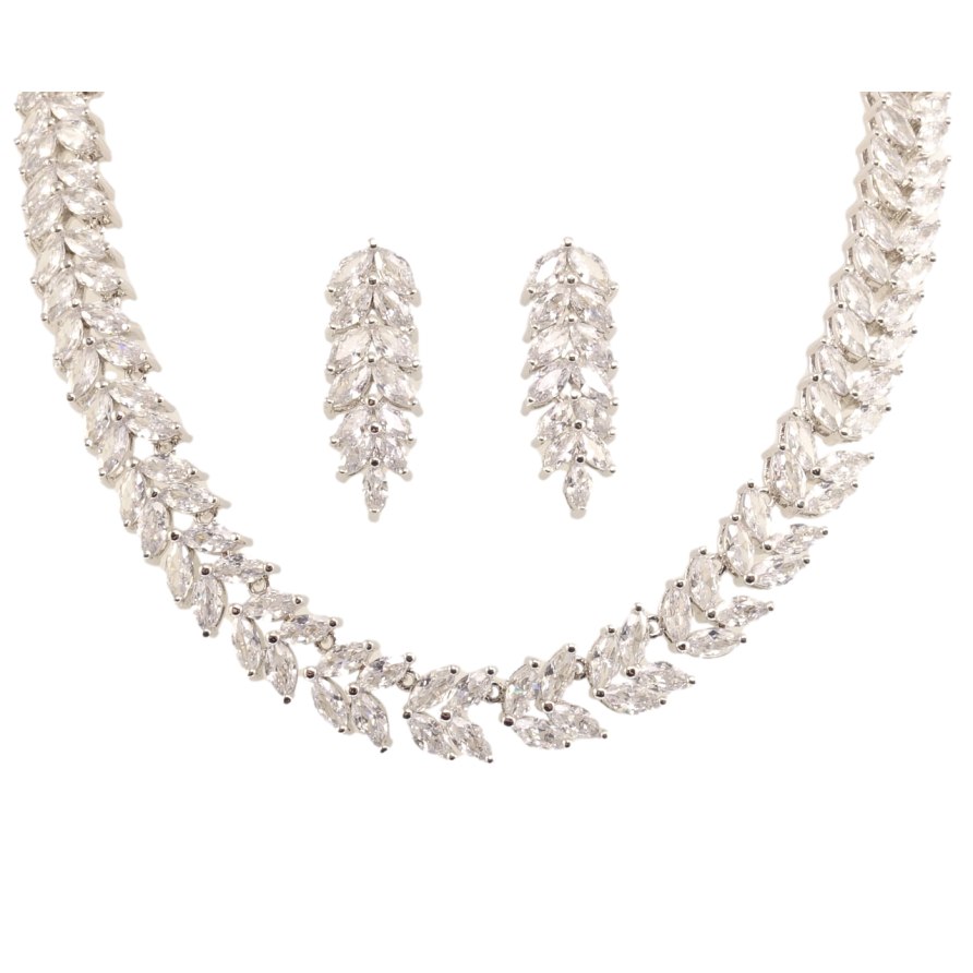 Набір Xuping Родій Сережки Кольє Кристальна ліана розмір 43,5см х 10мм фото №1