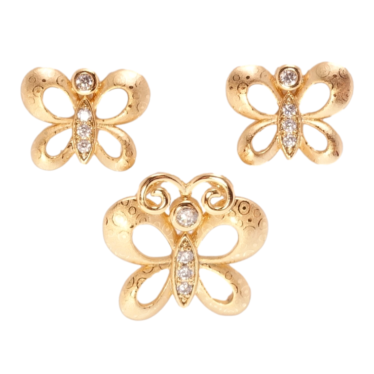 Набір Xuping Позолота 18K Сережки Кулон Метелики фото №8