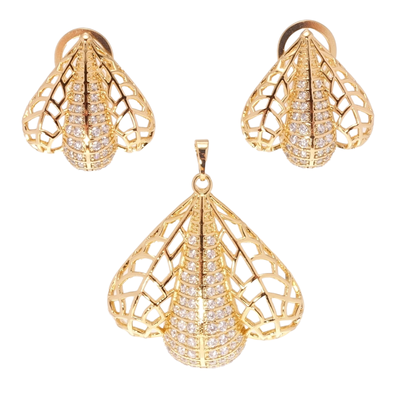 Набір Xuping Позолота 18K Сережки Кулон Різний орнамент з цирконієм фото №5