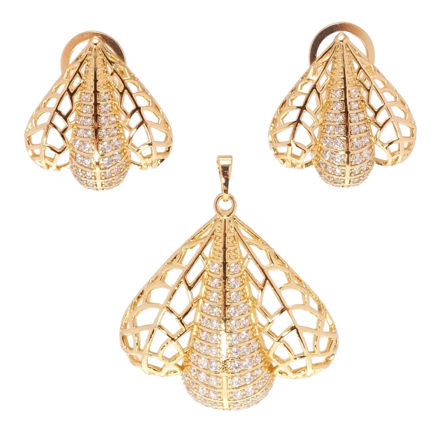 Набір Xuping Позолота 18K Сережки Кулон Різний орнамент з цирконієм фото №1