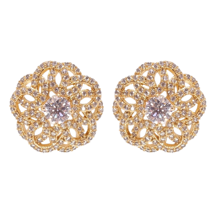 Сережки Xuping Позолота 18K пусети Квіточки інкрустація цирконієм фото №21