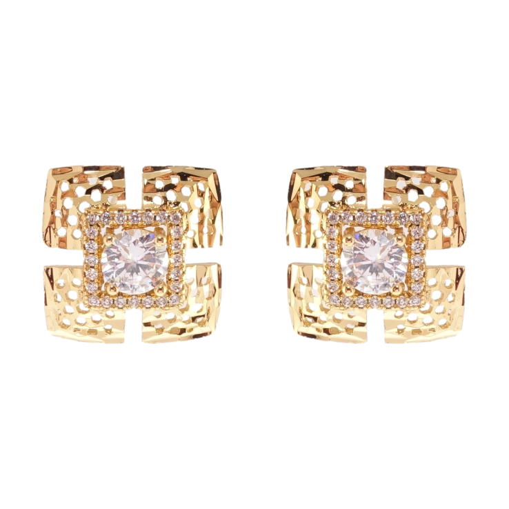 Серьги Xuping Позолота 18K пусеты Цветочки 16х16мм фото №16