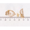 Серьги Xuping Позолота 18K пусеты Сердечки с белой керамикой и фианитами фото №2
