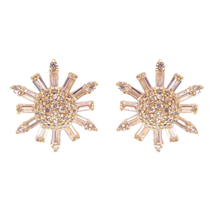 Серьги Xuping Позолота 18K пусеты Кристальные звезды фото №13